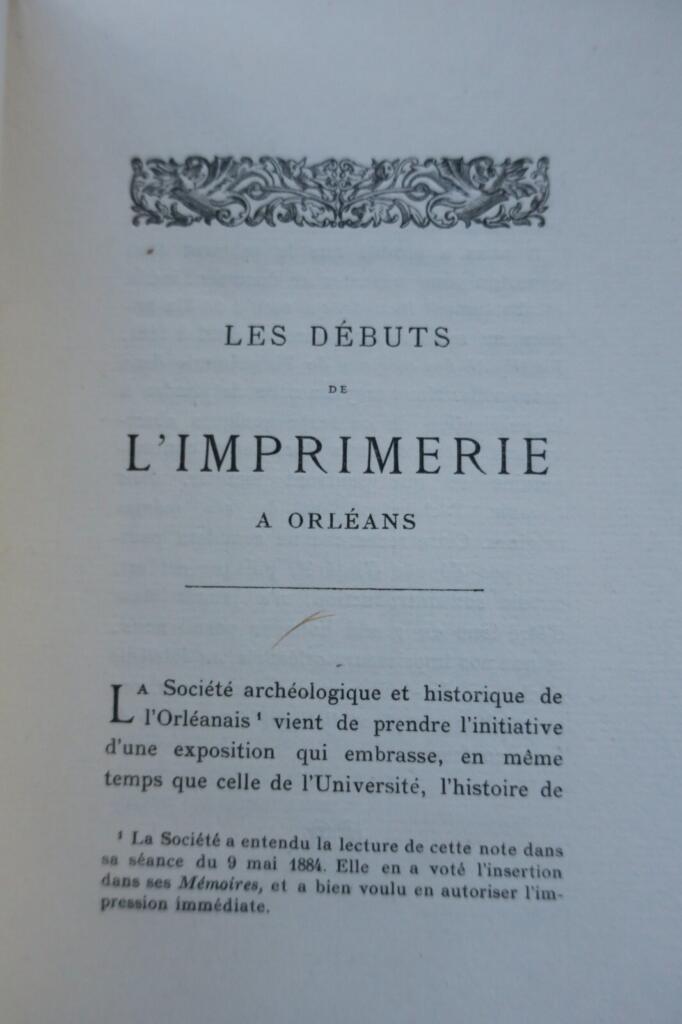 Early printing history in Orleans
