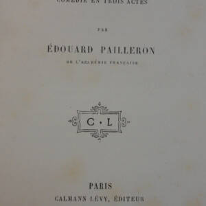 PAILLERON, EDOUARD LA SOURIS COMEDIE EN TROIS ACTES 1888