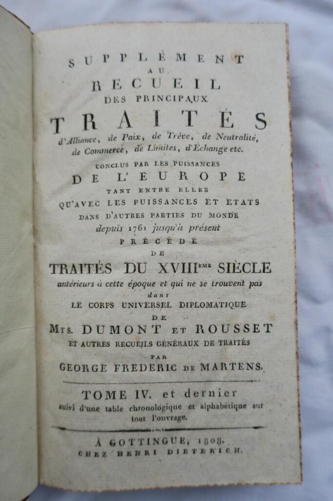 Europäische Verträge & Diplomatische Urkunden 1761-1808