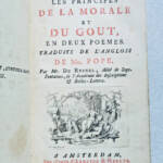 Pape Les principes de la morale et du goût, en deux poèmes 1739