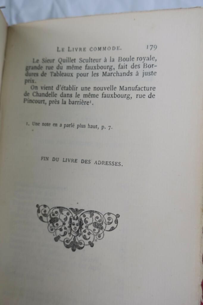 Adressen in Paris, 1692