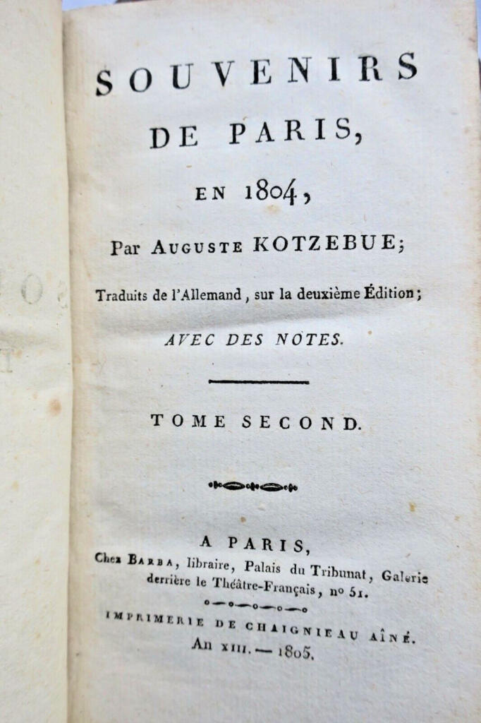 Parisian impressions during the Napoleonic era