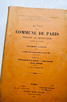 Paris LACROIX Acts Of The Commune Of Paris During The Revolution
