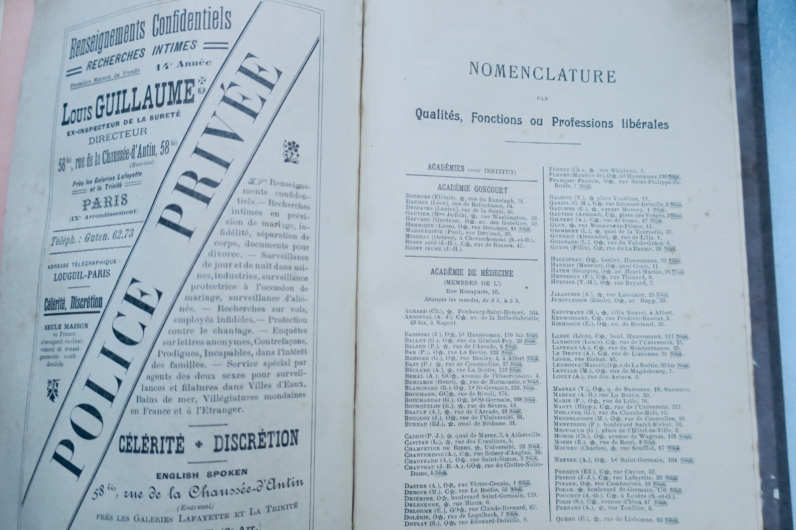 Pariser Gesellschaftsadressbuch 1915 - Image 3