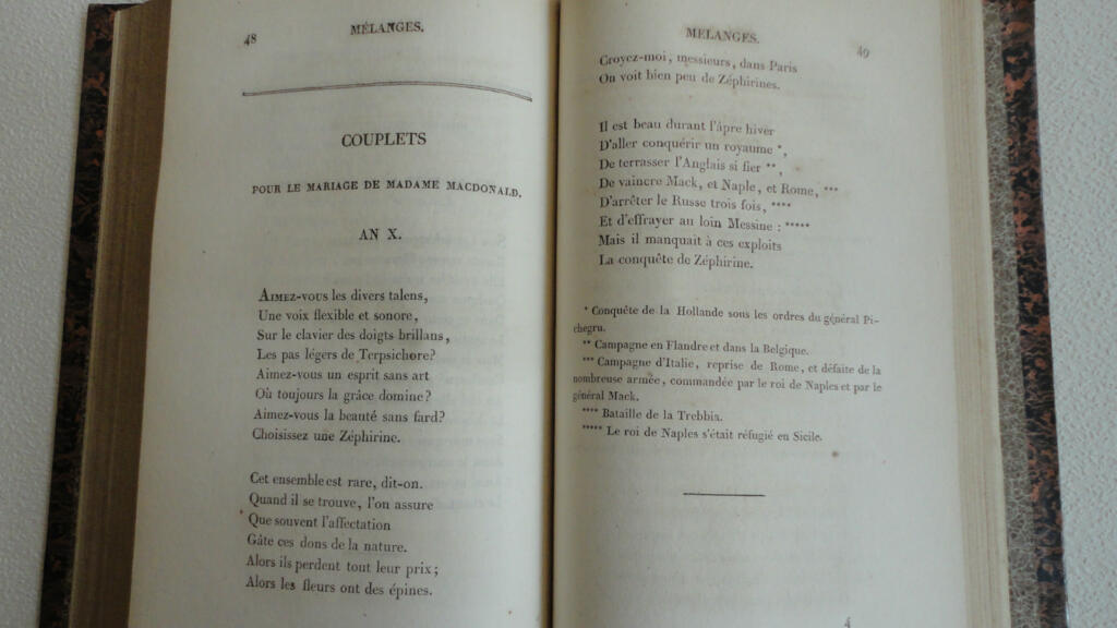 PARNY Oeuvres choisies d’Evariste Parny 1826