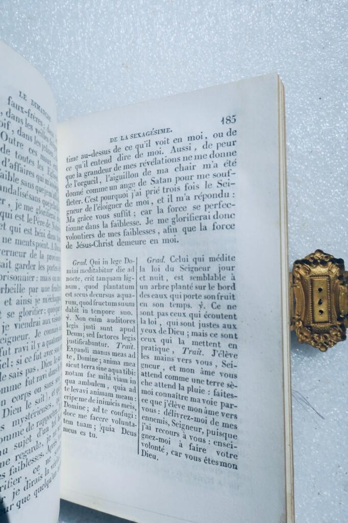 paroissien de Toulouse 1838, ferrure et velours
