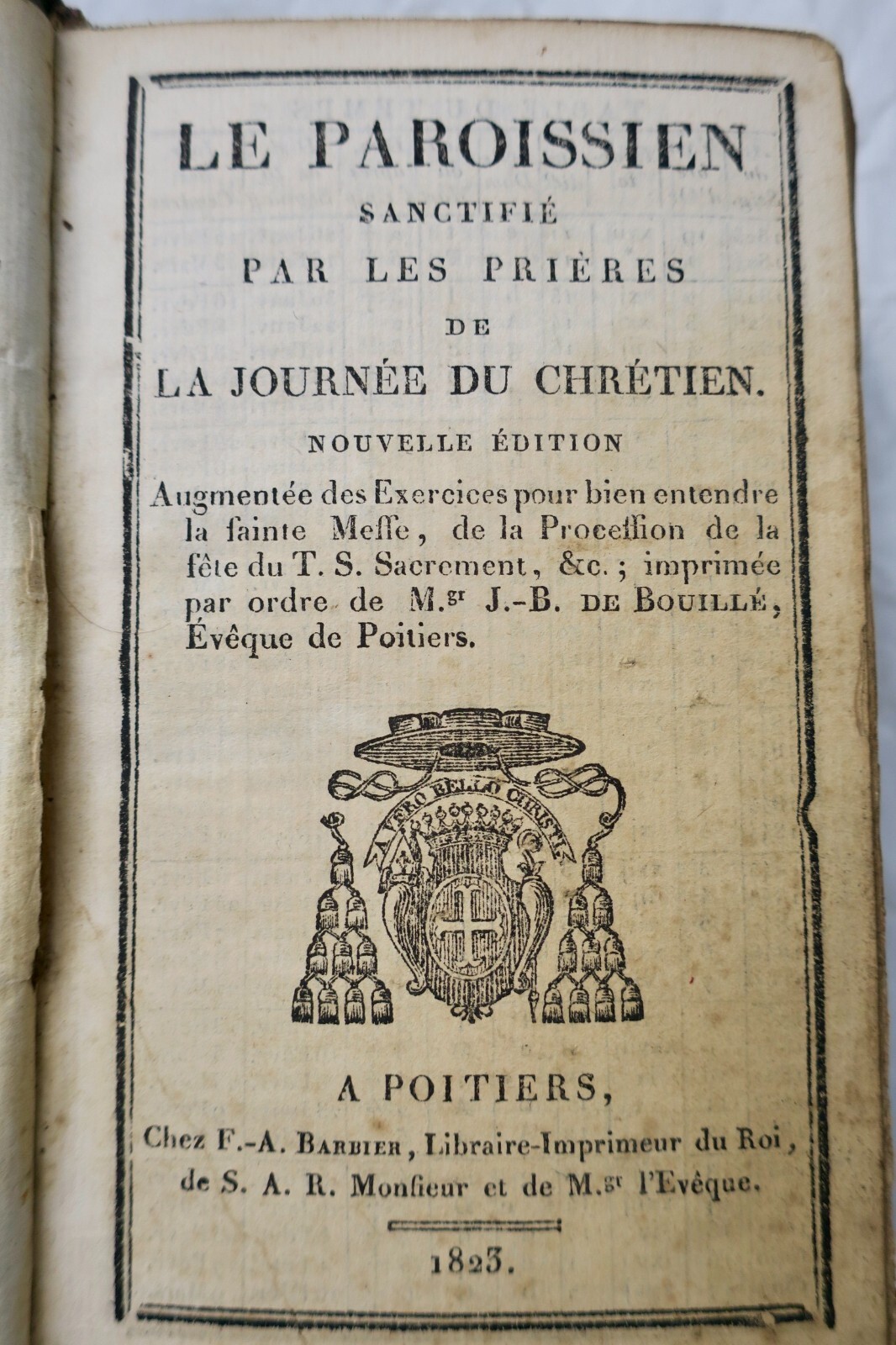 Paroissien sanctifié par toute prière de la journée du chrétien 1823 cuir – Image 5