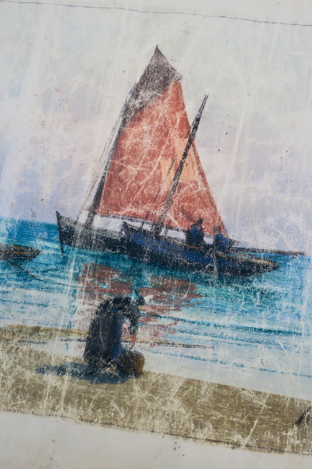 Pastel marine 45 x 60 cm. - La Librairie Antique