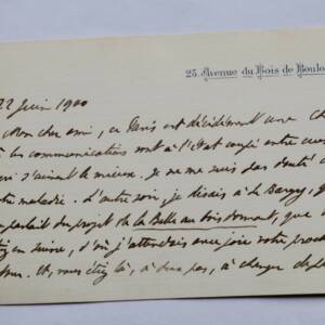 Paul Hervieu Autographed Handwritten Card
