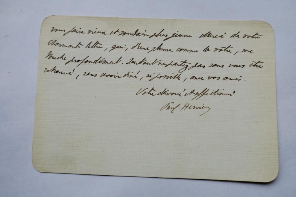 Autograph letter from Paul Hervieu