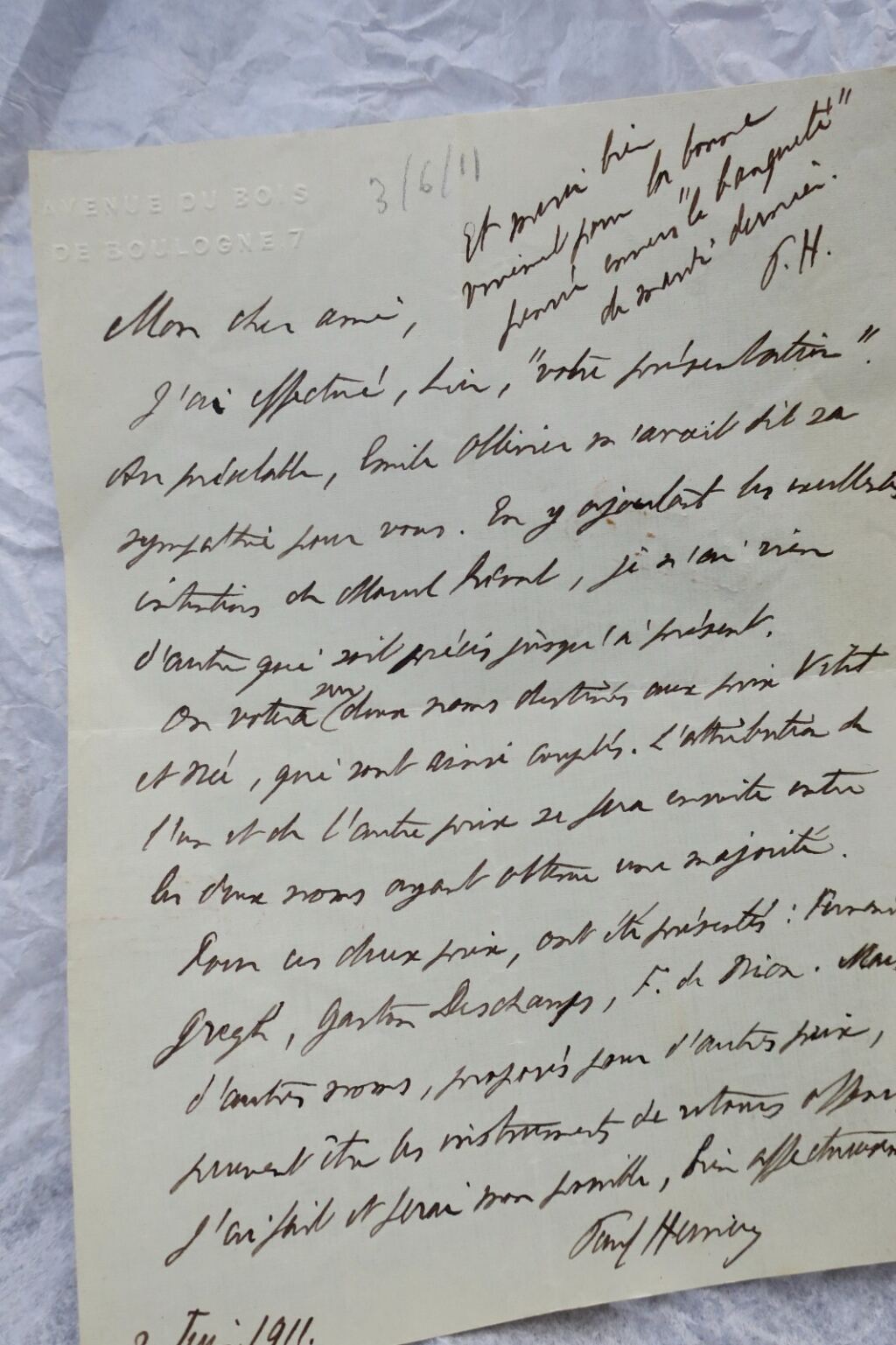 Autogramme Briefe und Karten von Paul Hervieu