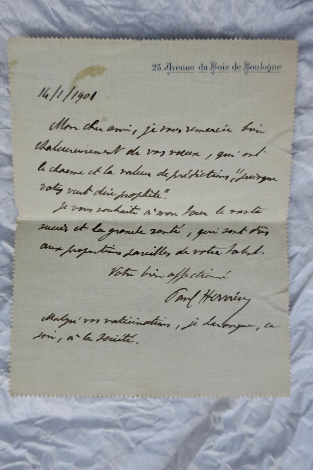 Autogramme Briefe und Karten von Paul Hervieu