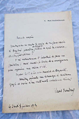 Paul Souday Signed Autographed Letter