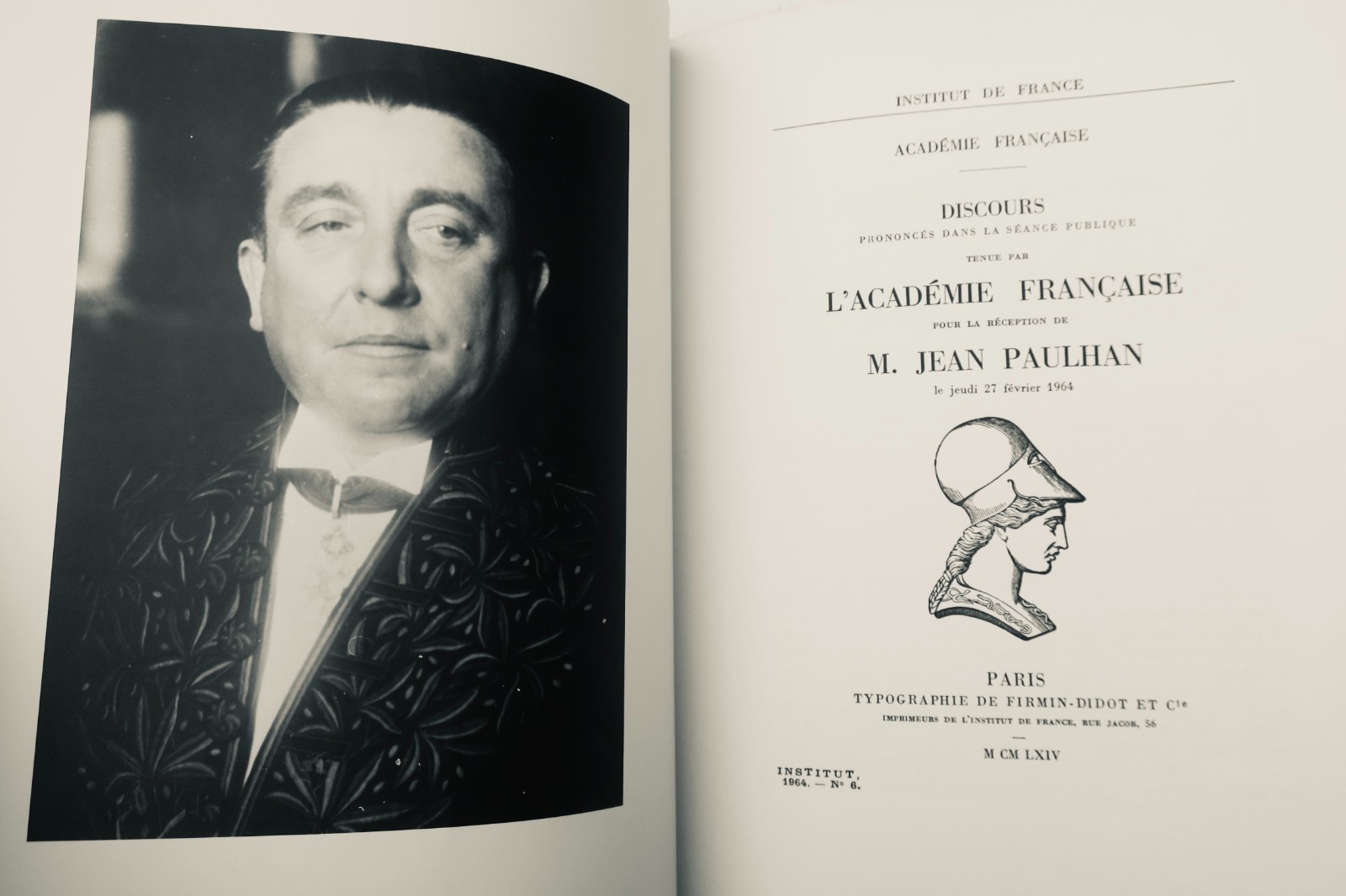 PAULHAN (Jean). In Öffentlicher Sitzung gehaltene Reden 1964