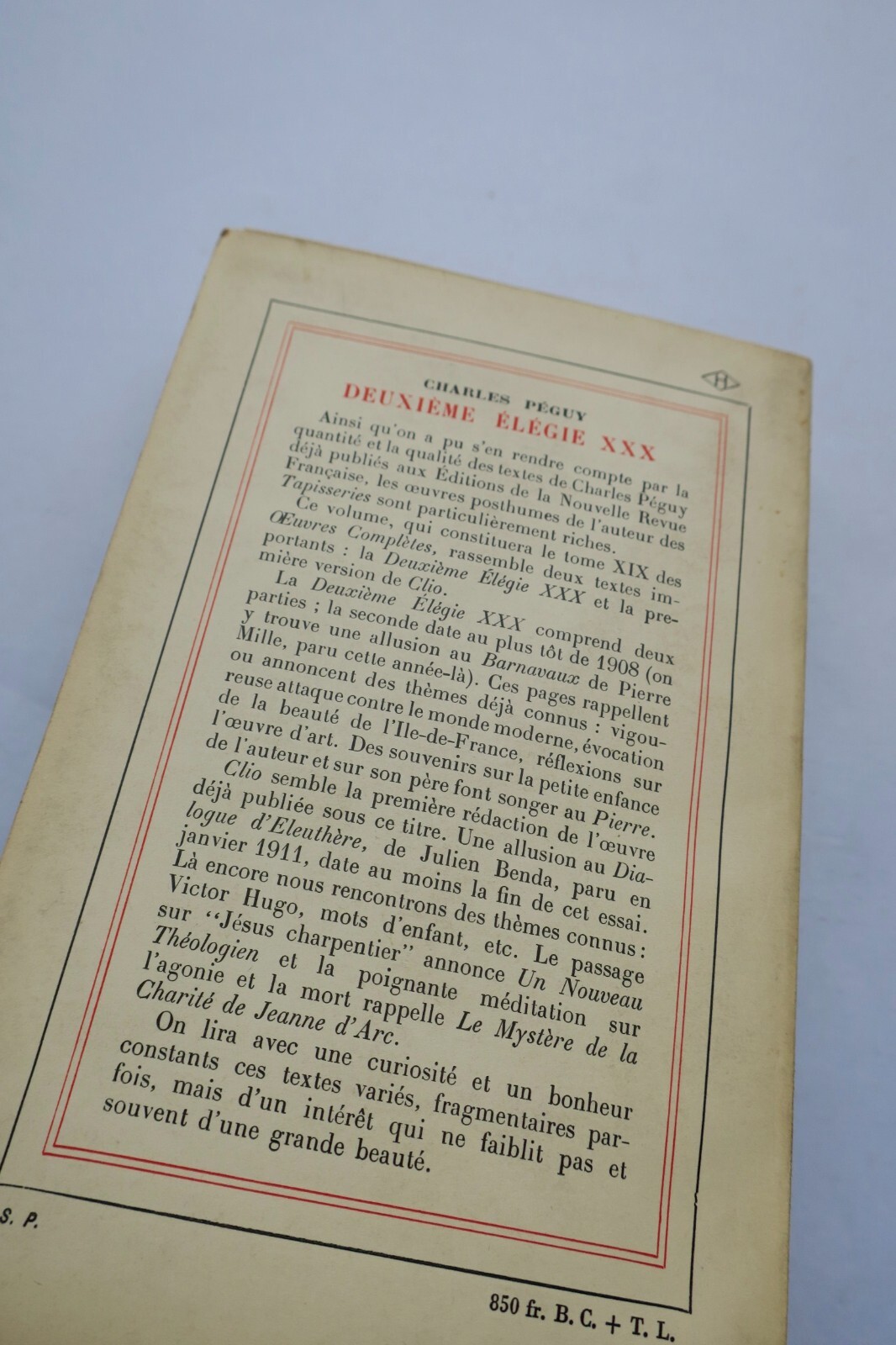 PÉGUY (Charles). Deuxième élégie XXX S.P. - La Librairie Antique