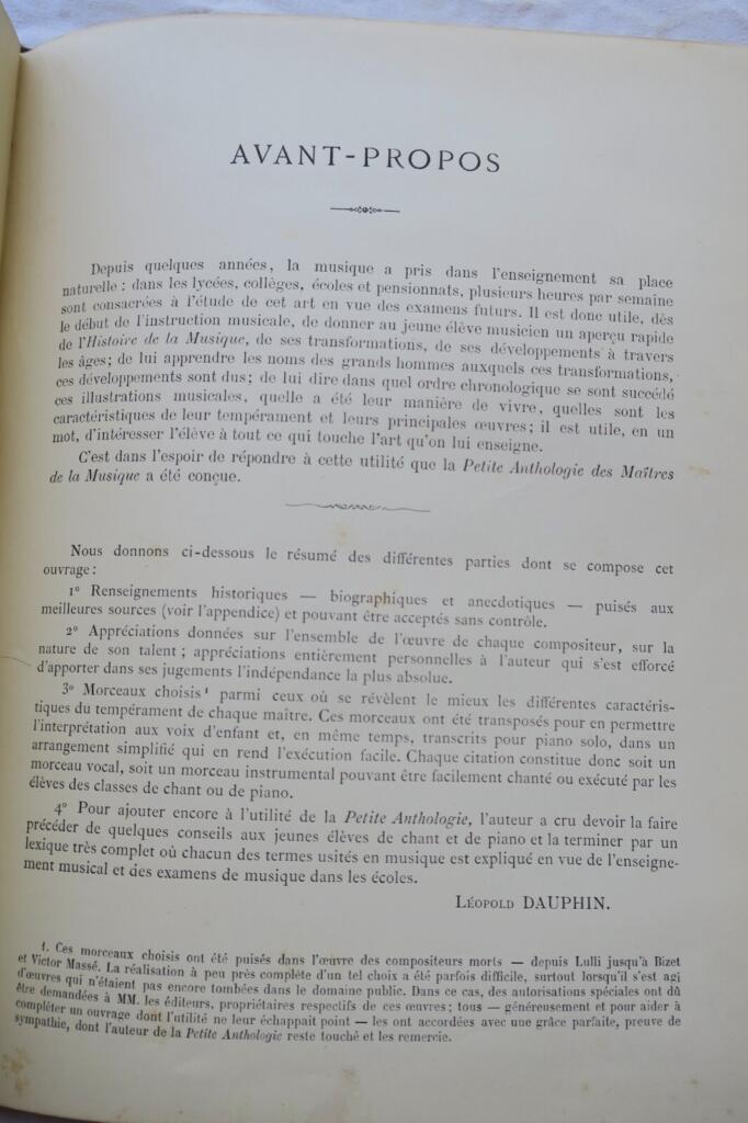 Petite anthologie des Maîtres de la musique depuis 1633 jusqu’à nos jours 1886