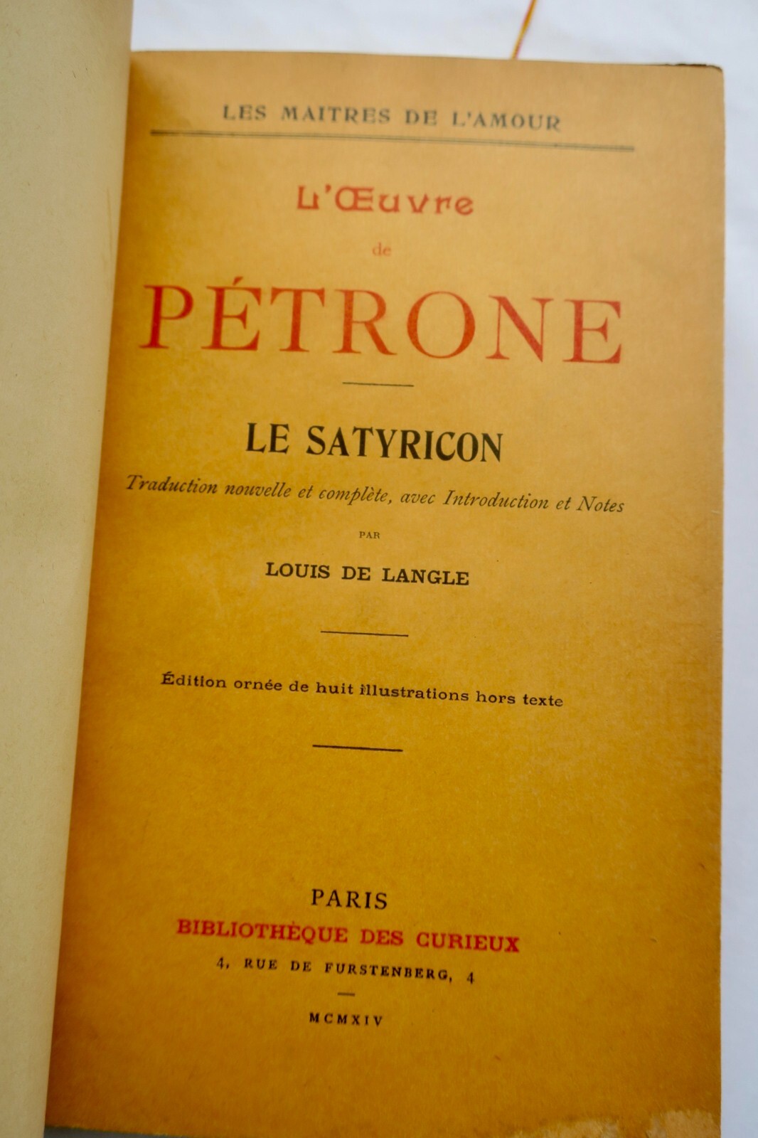 Vollständige Übersetzung von Petronius' Satyricon<span class="lla-card-orig-wrap"><span class="lla-card-orig">❦ PETRONE. L’oeuvre de Pétrone. Le Satyricon</span></span> - La Librairie Antique