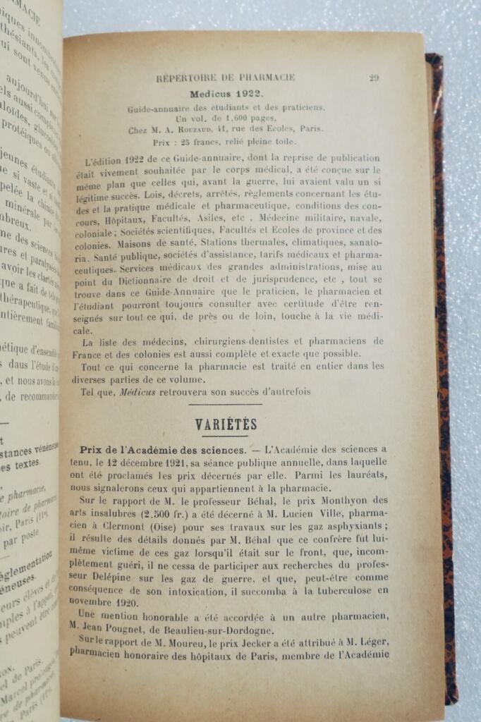 pharmacie Répertoire de Pharmacie Archives de Pharmacie & Journal de Chimie 1922
