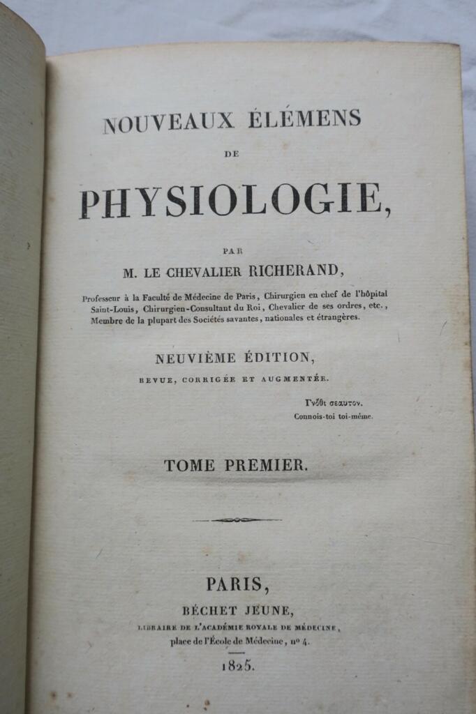 physiologie RICHERAND Elémens de Physiologie 1825