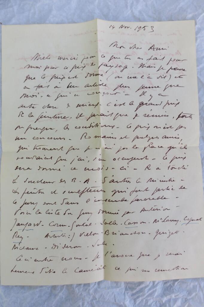 Autographed letter from Picart Ledoux