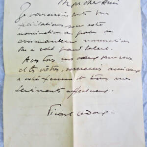 Picart Ledoux lettre autographe signée