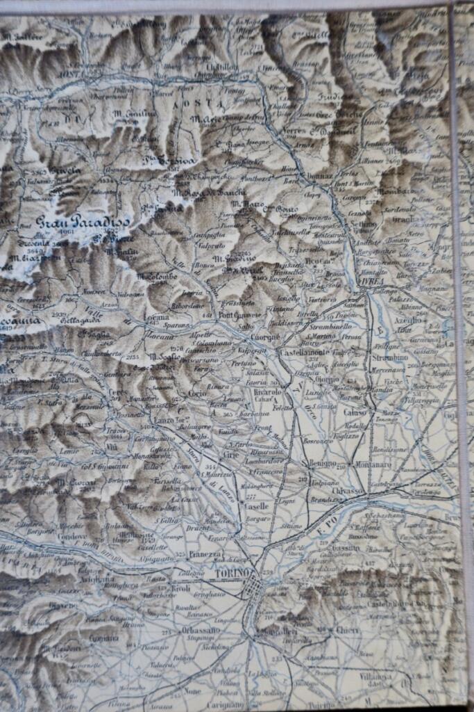 1900年のピエモントとミラノの地図
