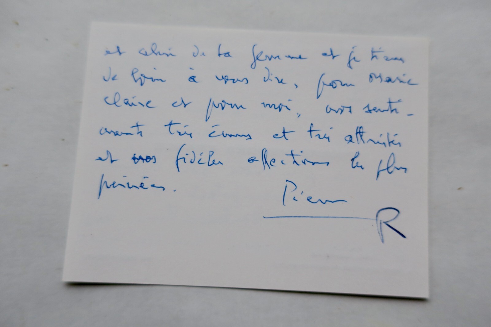 Pierre Mendès France belle carte autographe manuscrite - La Librairie Antique