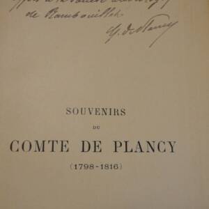 PLANCYSouvenirs du comte de Plancy (1798-1816)