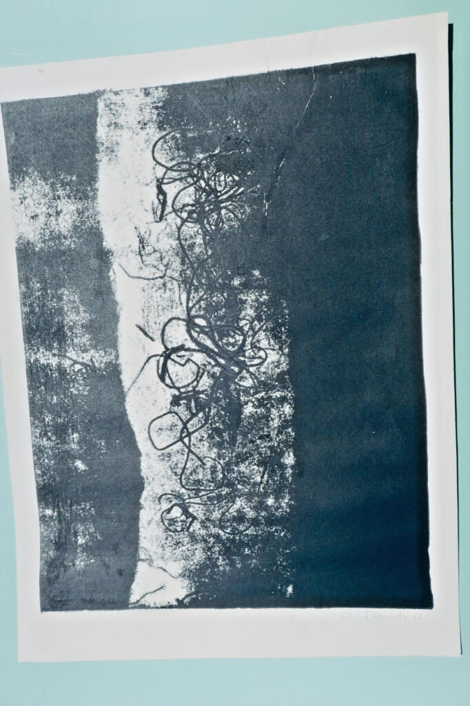 Schablonenbild auf schwerem Papier