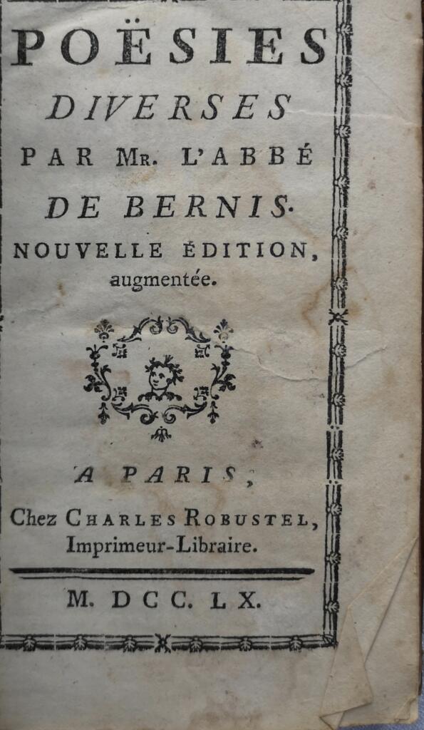 Miscellaneous Poems by the Abbé de Bernis