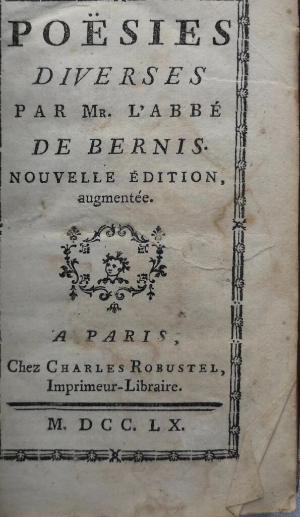 Verschiedene Gedichte des Abbé de Bernis