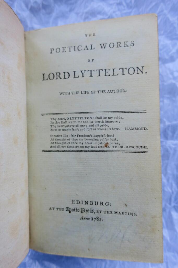 Three Georgian Poets: Lyttelton, Hammond, Collins