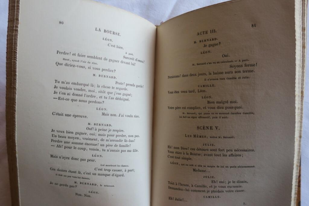 PONSARD La Bourse. Comédie en cinq actes en vers. 1856