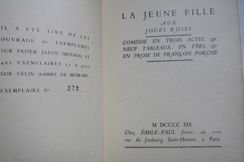 愛と生命の物語<span class="lla-card-orig-wrap"><span class="lla-card-orig">❦ PORCHE La Jeune fille aux joues roses</span></span> - La Librairie Antique
