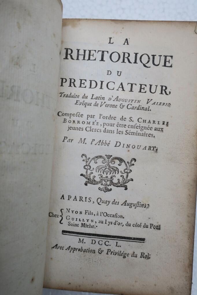 prédication RHETORIQUE DU PREDICATEUR 1750