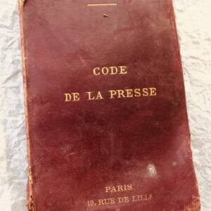 PRESSE code de la presse 1911 DALLOZ