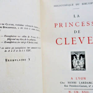 Princesse de Cleves HC Lardanchet 1922