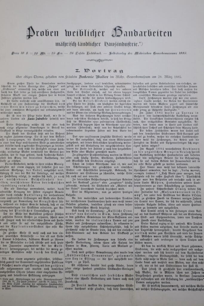 Proben weiblicher Handarbeiten mährisch-landlicher Haus-Industrie 1885
