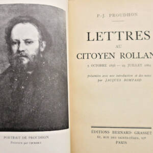 PROUDHON P.-J. Lettres au citoyen Rolland (5 octobre 1858-29 juillet 1862)