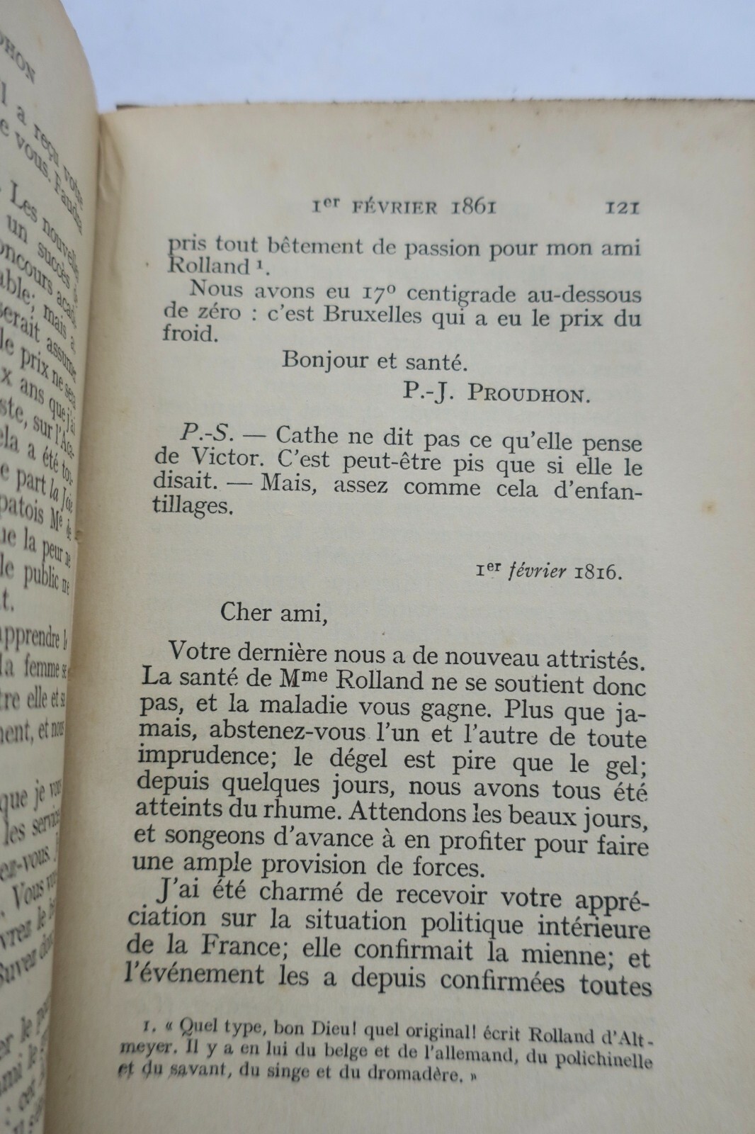 ロラン市民への手紙<span class="lla-card-orig-wrap"><span class="lla-card-orig">❦ PROUDHON P.-J. Lettres au citoyen Rolland (5 octobre 1858-29 juillet 1862)</span></span> - La Librairie Antique