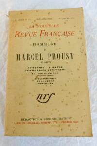PROUST Proust Marcel La Nouvelle Revue Française on vellum 1923