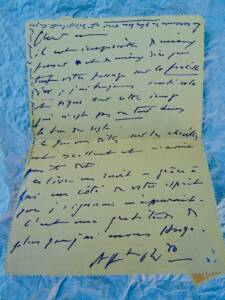 Signed letter from Reynaldo Hahn