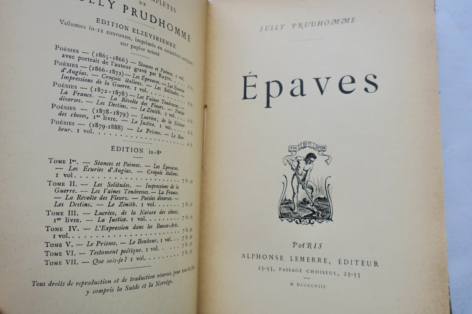 Shipwrecks and Fragments<span class="lla-card-orig-wrap"><span class="lla-card-orig">❦ Prudhomme Sully Epaves 1908</span></span> - La Librairie Antique