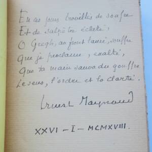 Raynaud Ernest La Couronne des jours Envoi de l'auteur