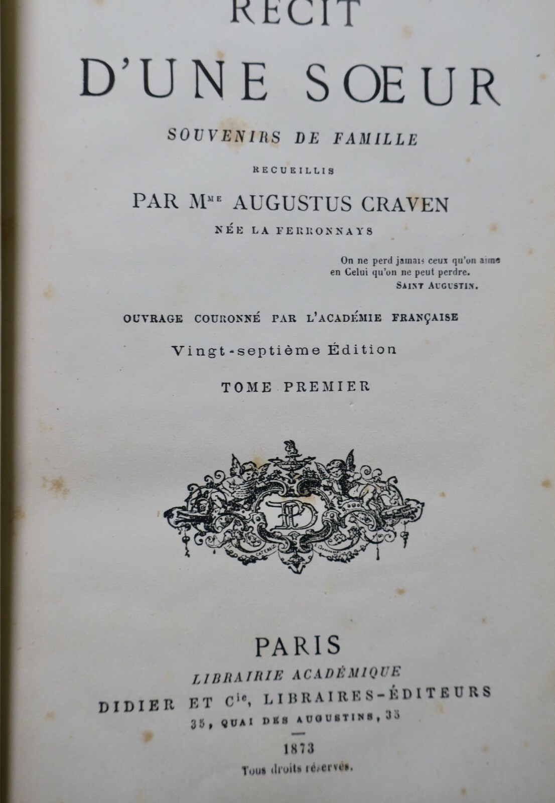 RECIT D'UNE SOEUR, SOUVENIRS DE FAMILLE 1873 – Image 3