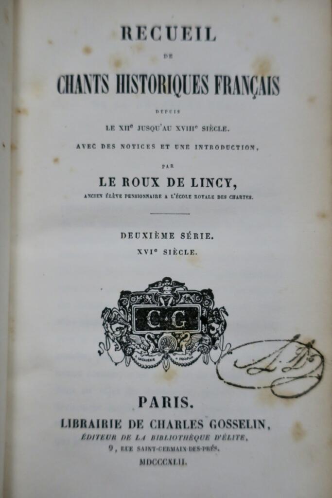 Collection of historical French songs