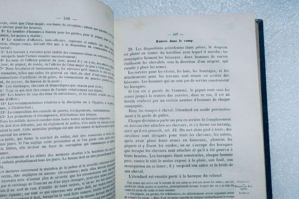 REGLEMENT ON THE ARMY SERVICE IN THE FIELD 1866 CHARLES DE SAVOYE 3rd RH