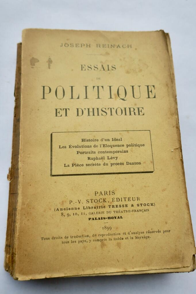 Reinach Joseph Essais de politique et d’histoire + dédicace