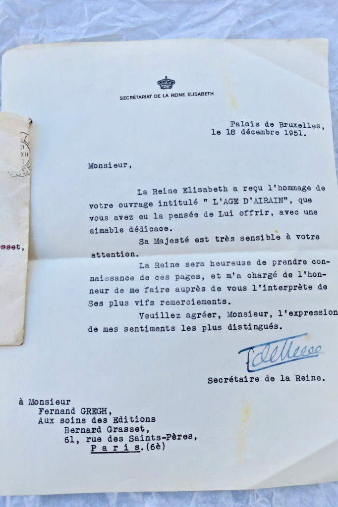 Correspondence with the Belgian Queen