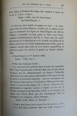 Historical Research on Saint-Vigor Relics
